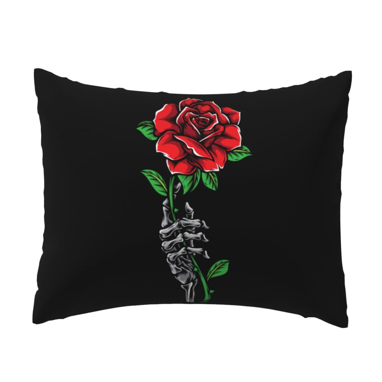 WSHFFILO Skull Rose printed Pillow Case 20x26in Decorative pillowcase Throw Pillow Cover