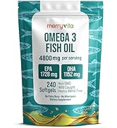 Omega 3 Fish Oil 4800 mg – EPA 1728 mg | DHA 1152 mg from Wild-Caught Anchovies – Burpless Mini S...
