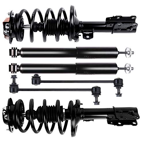 cciyu Complete Suspension Kit Fits 08 09 10 for Chevrolet Malibu, 07 08 for Saturn Aura Includes Strut Spring Assembly, Rear Shock Absorber, Stabilizer Bar Link Kit