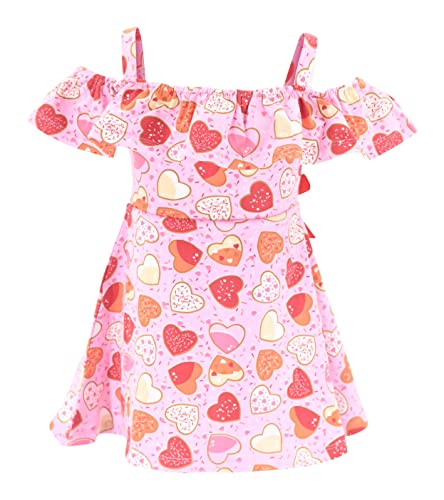 Unique Baby Girls Valentines Off The Shoulder Flowy Dress4