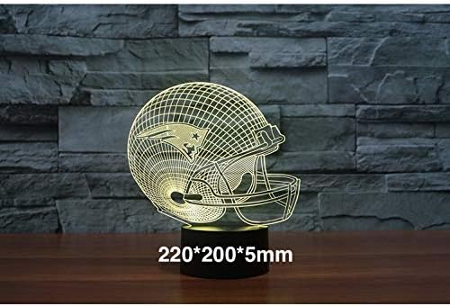New England Patriots Logo Team Collection Football Helmet Visual Lamp Home Decor Led Table Lamp Night Light 3D