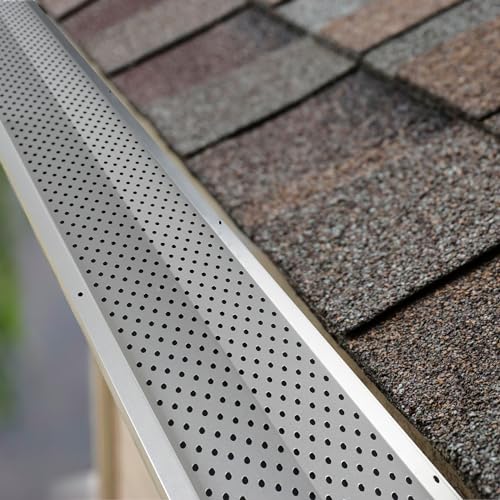 Image of Gutter Guard,5 inch Aluminum Leaf Filter Gutter Cover,50 PCS Total Length 200FT,Raptor Gutter Guards,Easy DIY Leaf Guards for Gutters Fits Any Roof or Gutter Type