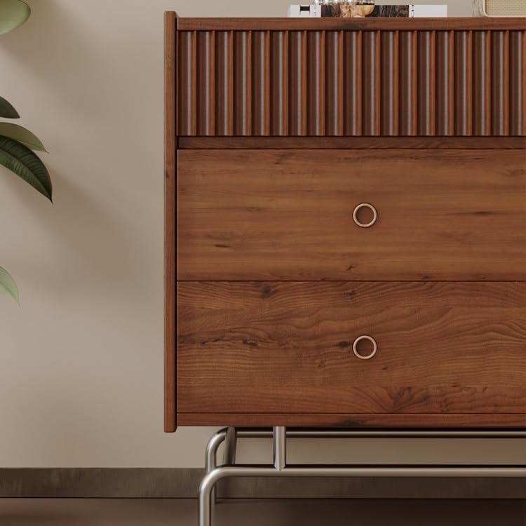 Sideboard Cabinet Family Porch Drawer Living Room Wall Storage Cabinet Retro Dining Sideboard Sideboard Cabinet with Drawers(140cm)