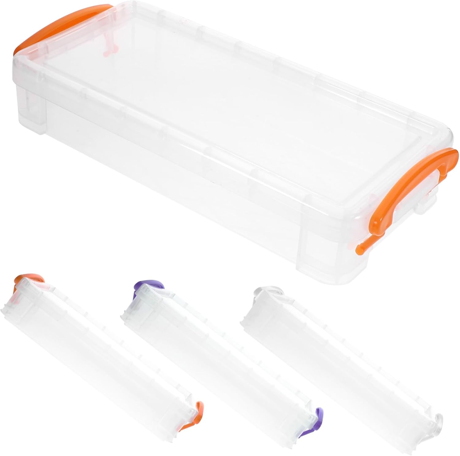 4 Pcs Box Transparent Large Capacity Pencil Holder Small Plastic