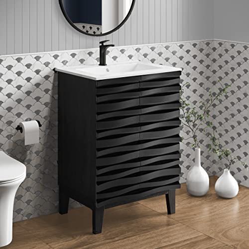 Image of Swiss Madison Cascade 24 inch Bathroom Vanity in Black