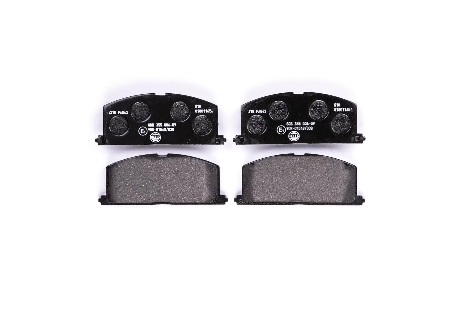 HELLA 8DB 355 006-091 Brake pad set - prepared for wear indicator - T0318 - for e.g. TOYOTA