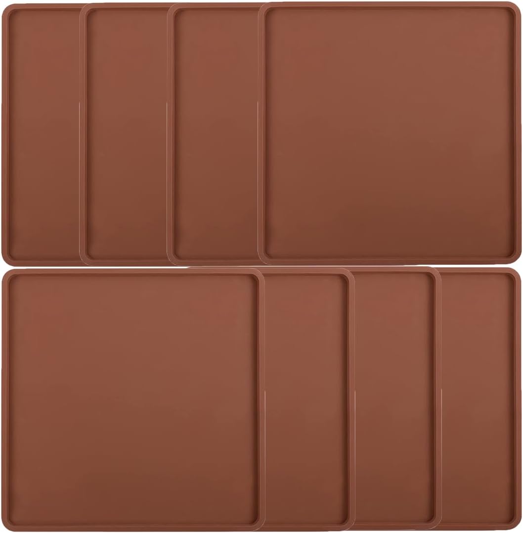 8 Pack Extra Thick 14'' × 14'' Silicone Dehydrator Sheets with Edge for Excalibur - Fruit Vegetables Leather Dehydrator Trays for Liquids - Dehydrator Mats Trays Liner Accessories