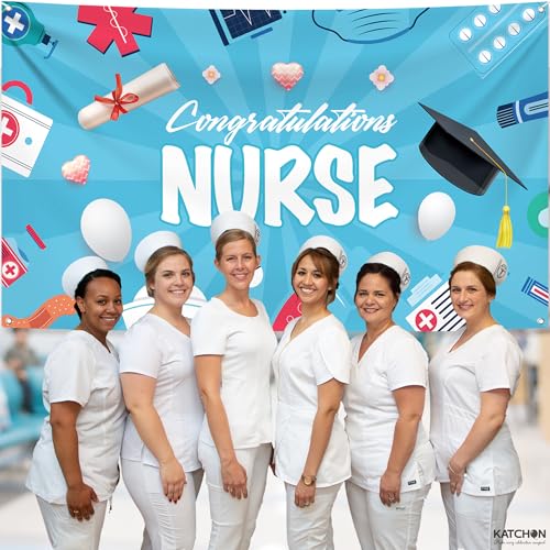 Image of KatchOn, Nurse Graduation Banner 2026-72x44 Inch | Congratulations Banner | Graduation Decorations 2026, Nurse Graduation Party Supplies | Graduation Backdrop for Nurse Party Decorations