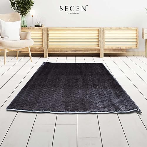 WOODEN CASTLE Home Shaggy Rug, Fluffy Area Rug, 80 * 120 CM, Living Room And Bedroom Anti Slip Washbale Carpet Plain Colore Home Decor Carpets, Shaggy Non Slip Carpet ANTHRACITE