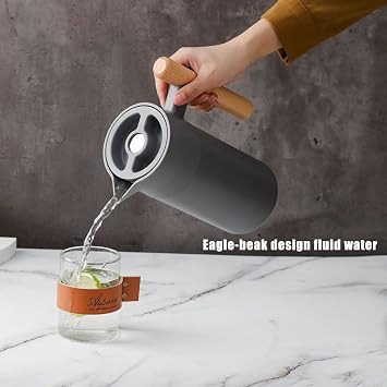 40 Oz Stainless Steel Thermal Coffee Carafe/Double Walled Vacuum Flask / 12 Hour Heat Retention / 1200ml Tea, Water, and Coffee Dispenser (white)