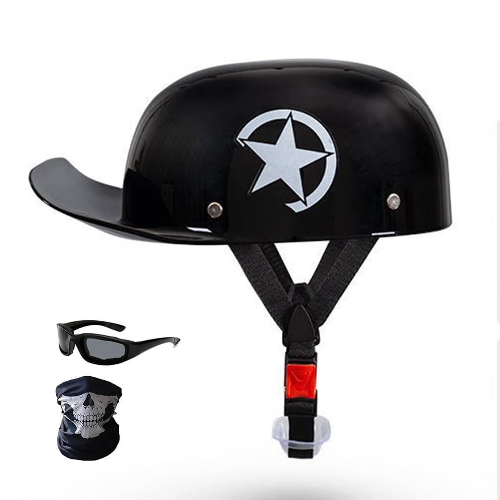 flat bill motorcycle helmet dot approved Small and Light Baseball Cap Helmet, Half Shell Low Profile Retro Half Face Helmets, Cool Skull Cap Helmet, Summer ATV Chopper Moped Cap for Men and Women-Black|Medium Our helmets mold to Color:Silver Flo Pink HD/Cha cf-vendor-herschel-supply-company Danielson Large Landing Bamboo