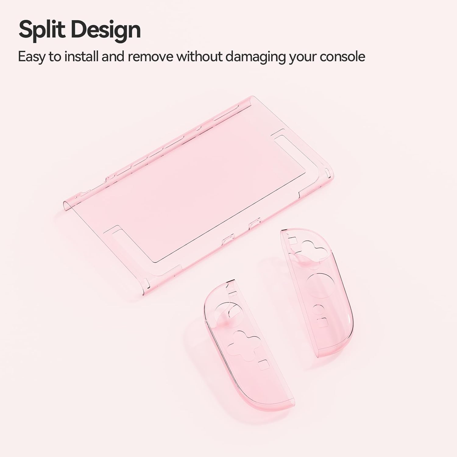 GeekShare Hard Case Compatible with Nintendo Switch 2 (2025), Anti-Scratch Dockable Protective Cover for Switch 2 with Detachable Joy Con (Crystal Pink) - Image 4