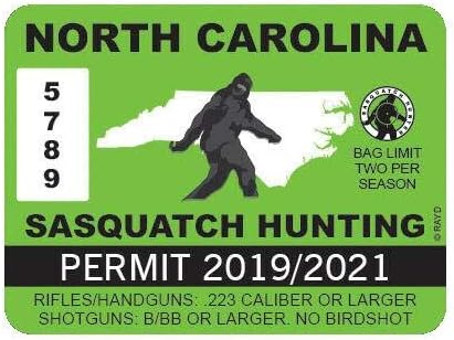 Bigfoot Life Size North Carolina Bigfoot Hunting Permit Sticker - Foto 7