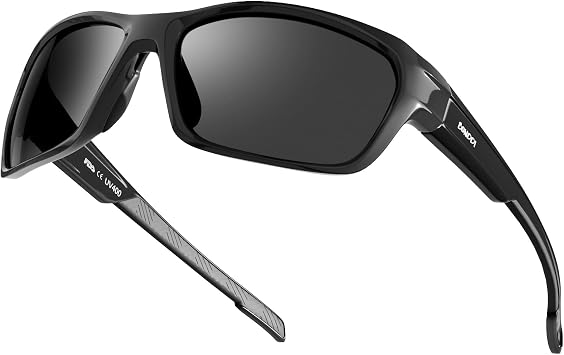 Sunglasses Mens Polarised Sports Sunglasses for Men Women UV400 Protection Sun Glasses Driving Fishing Cycling Skiing Wrap Around Lightweight TR90 Frame, Accessories With Hard Case