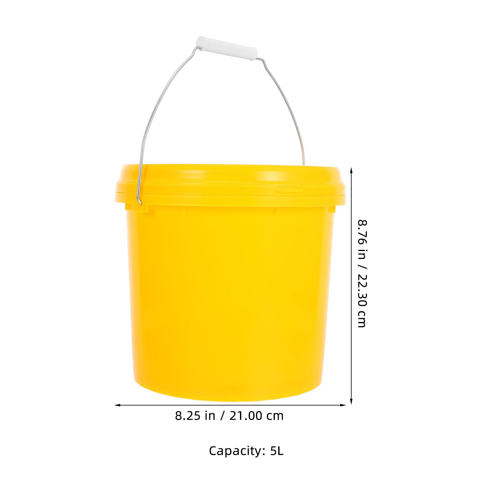 Operitacx Secchio di Plastica Portatile 5l con Coperchio Ermetico, Contenitore Multiuso per Acqua e Vernice, Set da 2 Pezzi per Uso Domestico e Giardinaggio, Resistente e Facile da Pulire