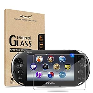 (Pack of 2) Screen Protector for PS Vita 2000, Akwox Premium HD Clear 9H Tempered Glass Screen Protective Film for Sony…