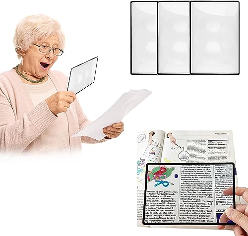 Imagen de Lupa para leer, 3 piezas lentes lupa de mano portátiles, 3 aumentos para leer y ver objetos, se pliega para guardarla fácilmente en el bolsillo, adecuada para leer, hacer manualidades y adornos