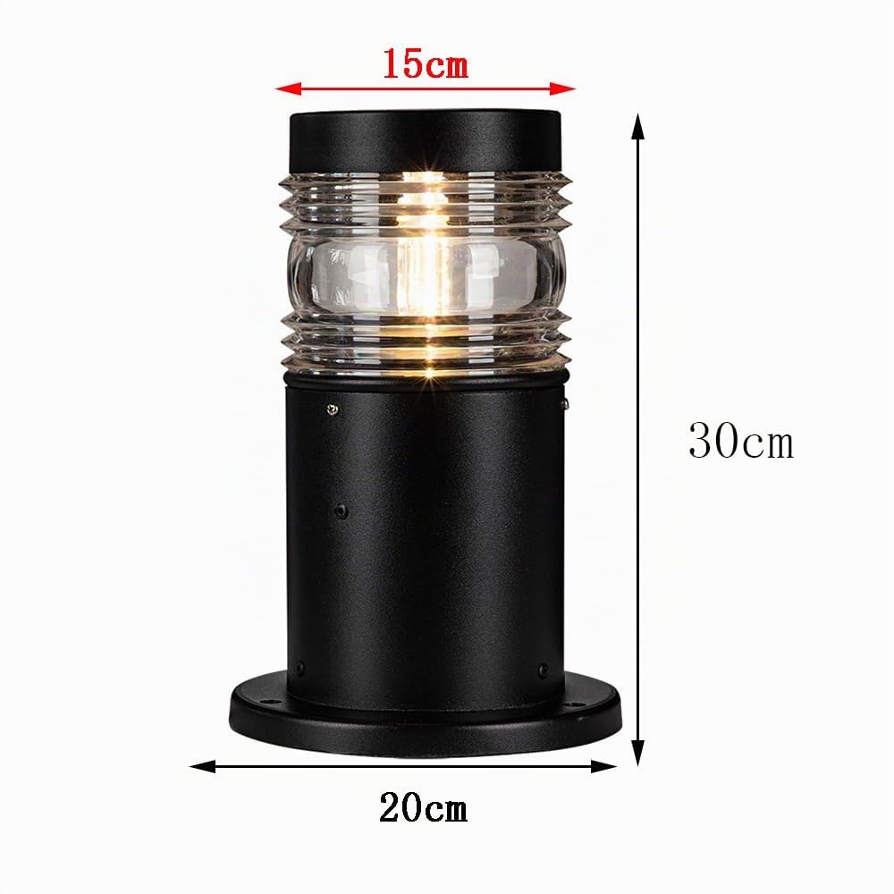Lampe de Jardin Exterieur, Borne lumineuse, IP65 Etanche Eclairage, douille E27, pour les chemins, pelouses,Ampoule non Incluse (B)