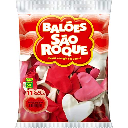 Balao Coracao 11Pol. Vermelho Quente - Pacote Com 20 São Roque Vermelho