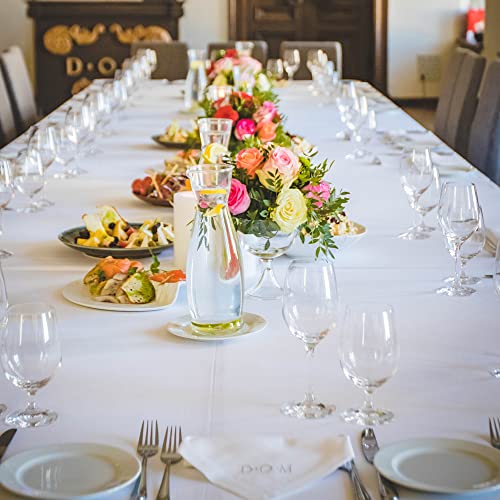 Taniash 6 Pack White Tablecloths For Rectangle Tables 60 X 102 Inch,Wrinkle Resistant Polyester Table Cloth For 6 Foot Table,Great For Wedding Banquet Restaurant/Parties/Baby Shower #TOP5