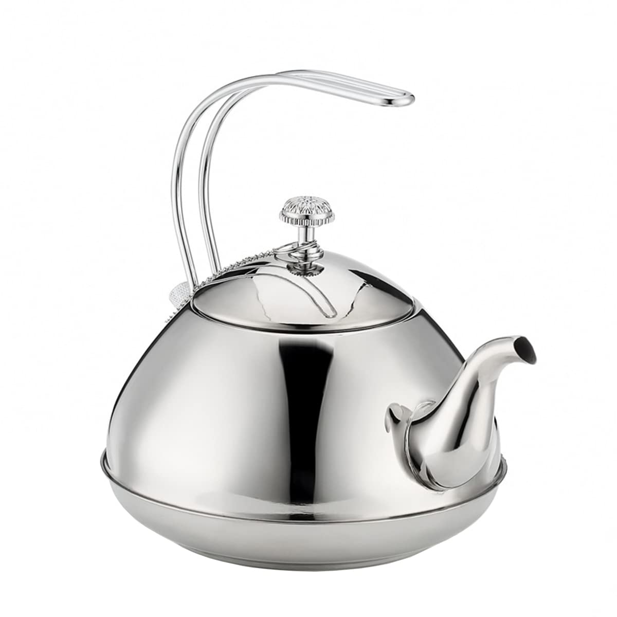 Teiera da 1,5 Litri, bollitore per teiera in Acciaio Inossidabile con infusore Rimovibile lucidato a Specchio per tè alle Erbe e infusi alla Frutta, Argento, 7,5 * 6,3 * 6,3 Pollici