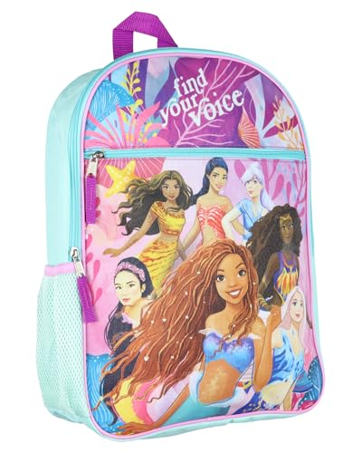 Bioworld Mochila de ação ao vivo A Pequena Sereia | Ariel Find Your Voice Shimmer 40,6 cm Bookbag