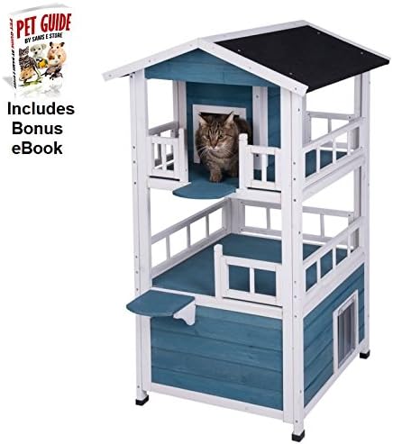 Cat House Multi Level Indoor / Outdoor Use Weather Treated Suitable for homes with multiple cats