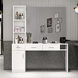 Paddie Salon Station for Hair Stylist, Hair Station Storage Locking Wall Mount Beauty Furniture Barb