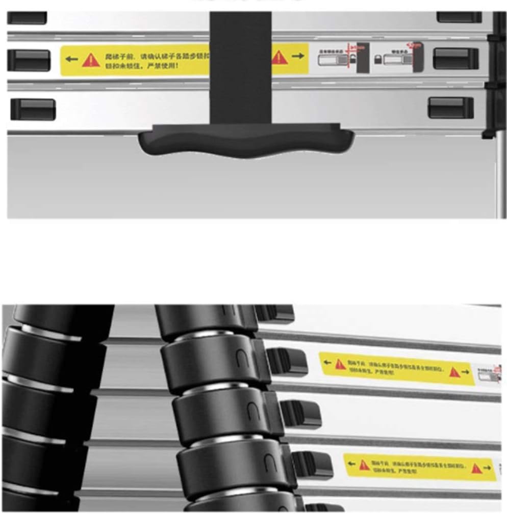 Extension Ladder, Household Herringbone Ladder, Folding Multi-Function Straight Ladder, Aluminum Alloy Engineering Ladder (Size : 1.9+1.9M=3.8M(12.4FT))