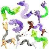 JOYIN Animal Pop Tubes Fidget Toys, 8 Pack Sensory Toys for Toddlers Halloween Party Favors for Kids Birthday Gifts, Classroom Reward, Goodie Bags Stuffers (Colors Randomly)