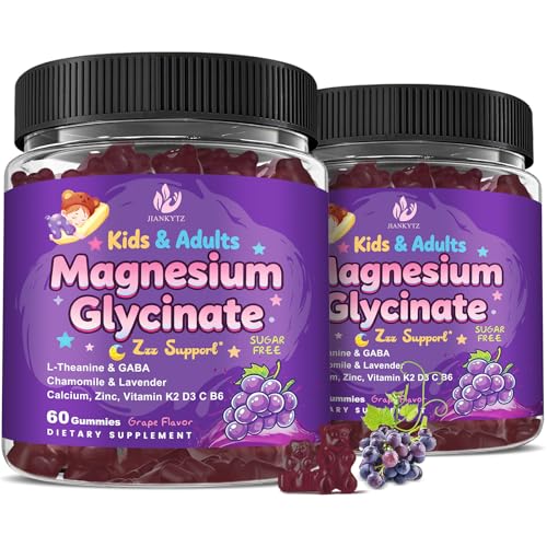 (2Pack) Sugar Free Magnesium Glycinate Gummies for Kids & Adults - Zzz Support