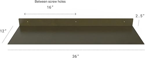 Miniatura 3 de DIY CARTEL Estante Flotante Lineal - Acero Forjado Crudo Ennegrecido - Estante de Metal Industrial de Servicio Pesado Montado en Pared Moderno