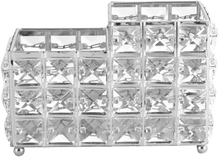 Crystal Makeup Brush Holder Desktop Eyebrow Pencil Storage Bucket Jewelry Cosmetic Organizer
