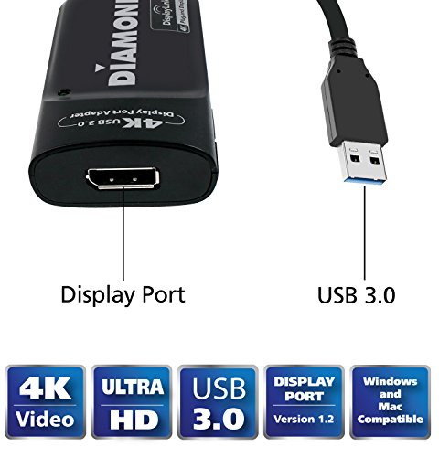 Diamond Multimedia USB 3.0 to DisplayPort 4K UHD (Ultra-High-Definition) Video Graphics Adapter for Multiple Monitors up to 3840x2160 (DisplayLink DL-5500 Chipset - Supports Windows 10, 8.1, 8, 7) (BVU5500) - Thumbnail 7