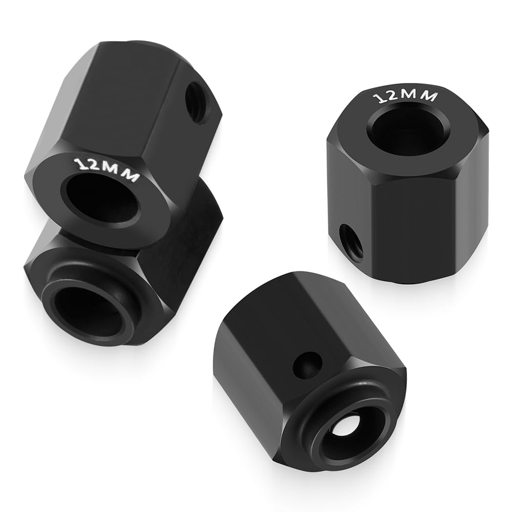 4 Pezzi Adattatori Esagonali In Metallo 12mm Per Ruote RC Crawler 1/10 - Altezza 18mm, Per Axial SCX10, TRX4, Wraith, D90, CC01