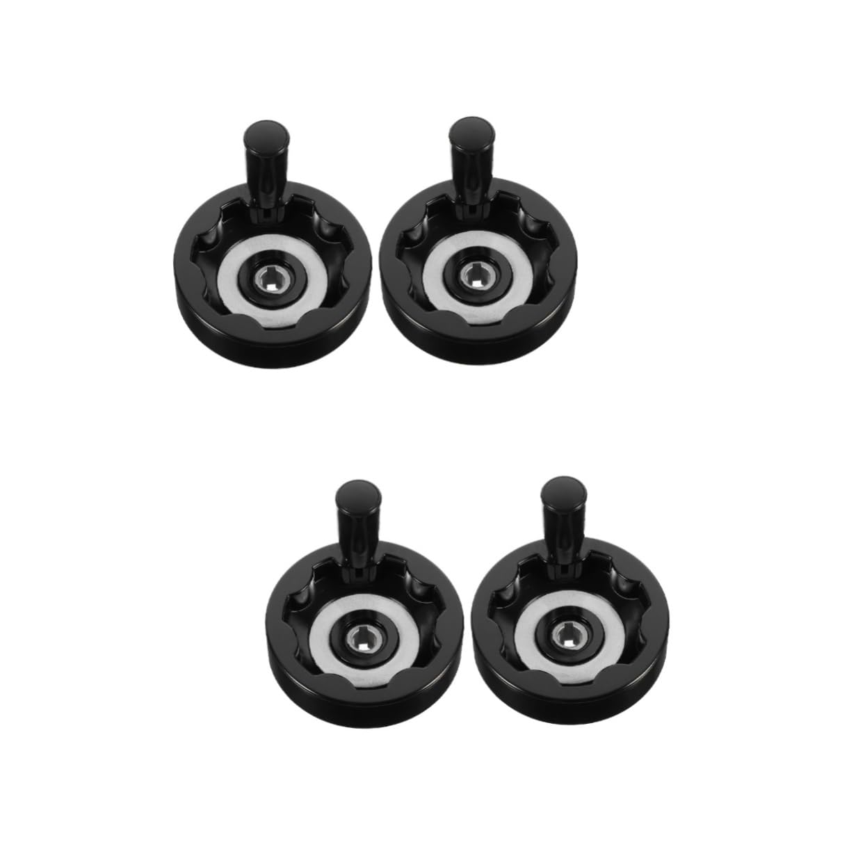 ULTECHNOVO 2sets Machine Tool Hand Wheel Hand Wheels Hand Wheel for Craftsman Table Lathe Handwheel with Handle Handwork Hand Wheel Hand Wheel Crank Revolving Hand Wheel Bakelite Black 2pcs*2