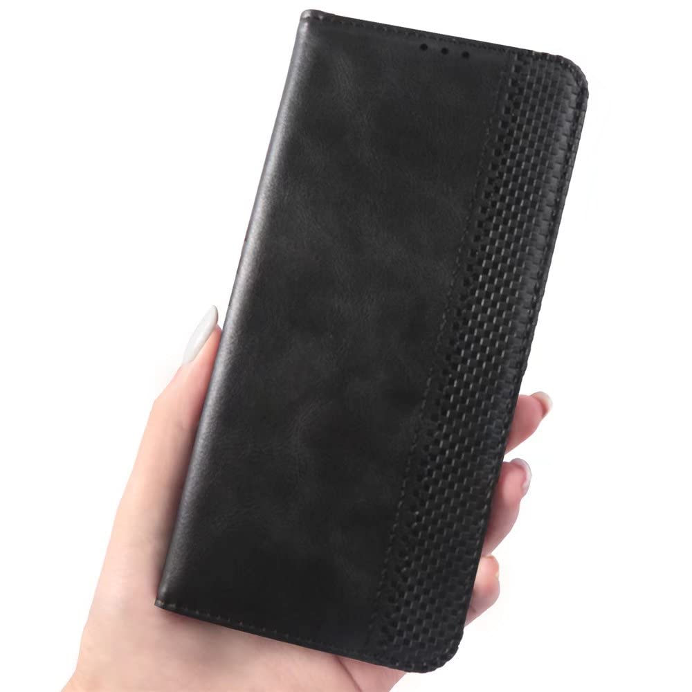 Etui z Klapką RonRun do Samsung Galaxy S25+ Portfel ze Skóry PU Pokrowiec Magnetyczny z Gniazdami na Karty Kredytowe i Podstawką z Klapką Kompatybilny z Samsung Galaxy S25+ czarny
