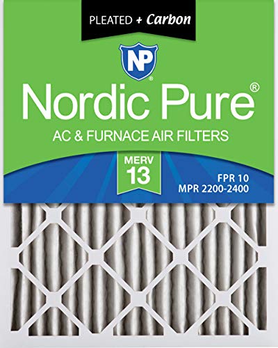 🔥 Nordic Pure 12x20x2 MERV 13 Pleated Plus Carbon AC Furnace Air Filters 3 Pack