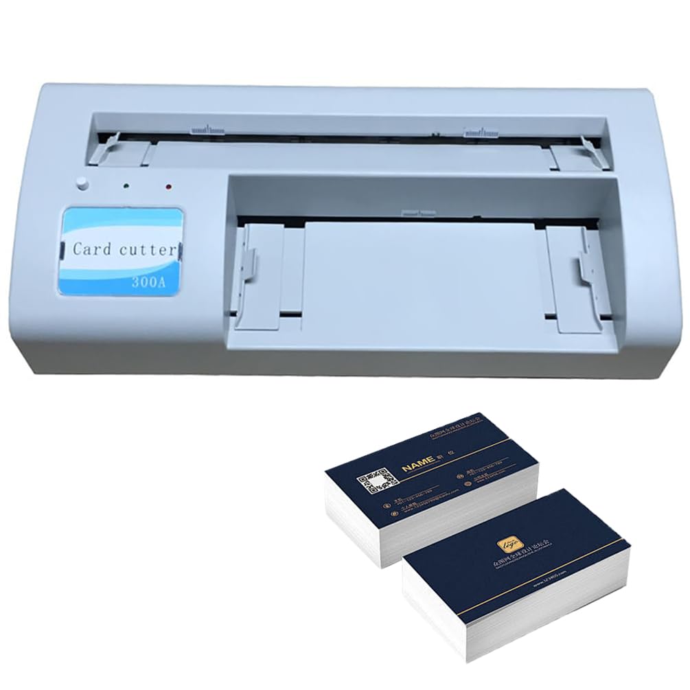 Taglierina elettrica per biglietti da visita, taglierino per biglietti da visita, induzione automatica, per carta da 8,9 x 5,3 cm e A4, velocità di taglio 30 pezzi/minuto, biglietti da visita con