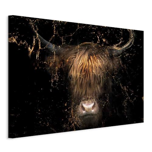 murando Acoustic Canvas Wall Art Bull 120x80 cm / 47 x 32 picture with acoustic foam sound absorption print image Artwork 1 pc room acoustics soundproofing Bull Abstract like painted g-C-0401-b-a