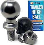 2 Inch Trailer Ball Hitch, 6000lbs Capacity, 1' Shank Diameter, 2' Long, Marine Grade Tow Ball for Boats or Towing