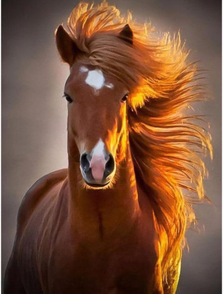 FanZheZhe Cross Stitch Kits for Adults,11Ct Printed Cross Stitch Kits,Stamped Embroidery Kits for Adults Wall Art Home Decoration Animal Horse 11Ct40X50Cm