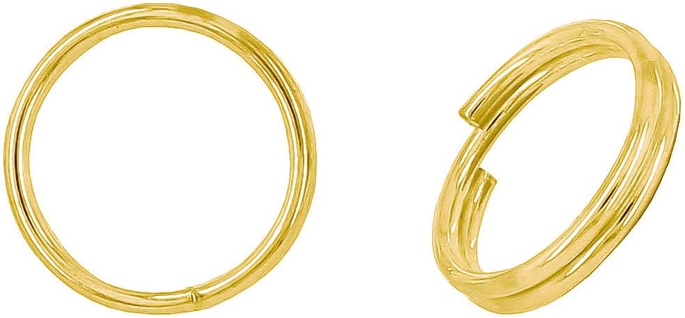 6PC Gold Plated Sterling Silver Split Ring 7mm 21ga / 0.7mm