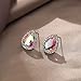 EVER FAITH Women's Austrian Crystal Wedding Elegant Teardrop Pierced Stud Earrings Iridescent AB Silver-Plated-Base