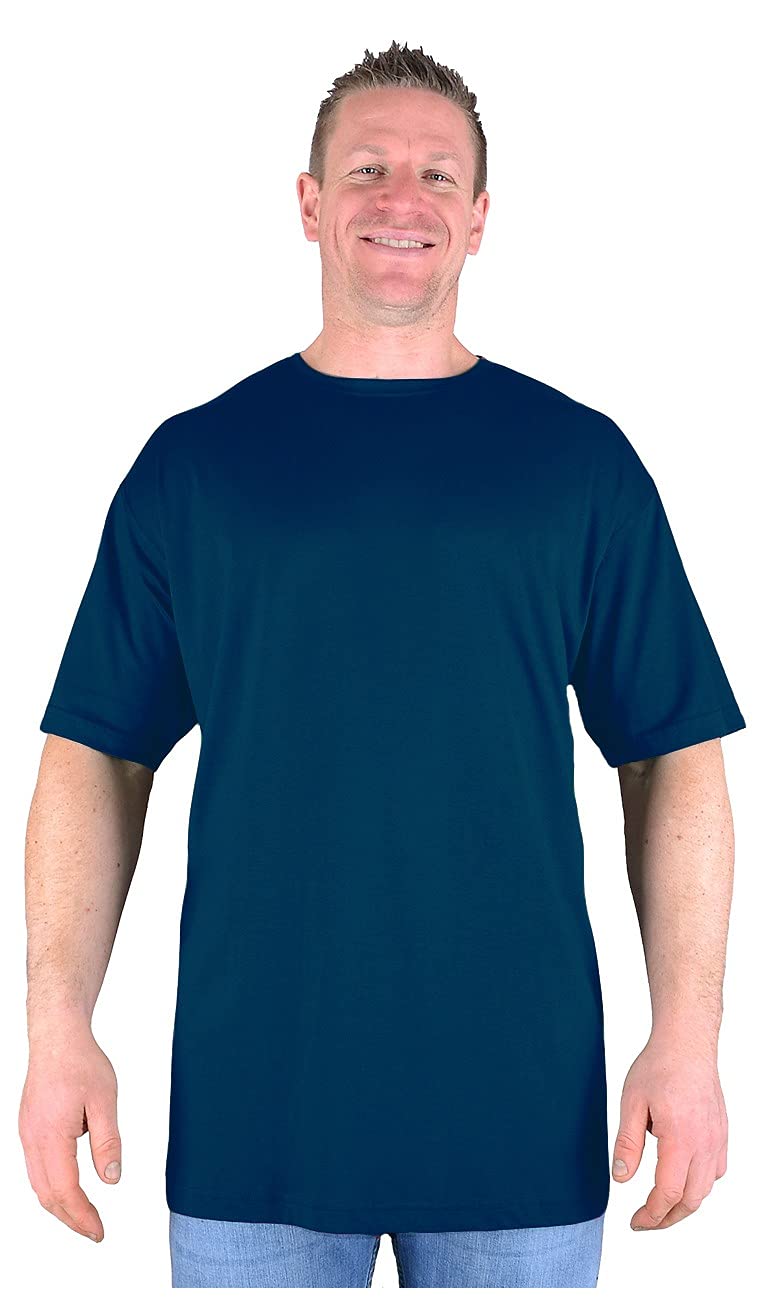 Big Mens Navy Blue Pat Extra Long Tall T Shirt Nightshirt Cotton Large Plain Long Line Extreme Length Oversized Man for Sizes M L XL 2XL 3XL 4XL 5XL 6XL 7XL 8XL, Size : 8XL