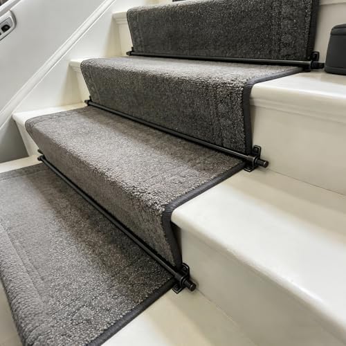 Stair Rods Set for Carpets 28-48 Inches, Metal Stair Runner Rods, Indoor/Outdoor Easy Install Bar Kits, 5 Pcs, 42 Inch (106cm) Secure Your Stair Carpet