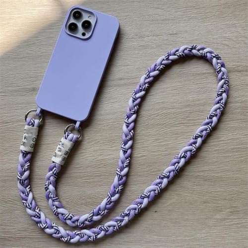 RNOZX iPhone 13�܂���14�p�N���X�{�f�B�X�g���b�v�l�b�N���X�t�̃V���R���\�t�g�}�b�g�P�[�X�ϏՌ��J�o�[�iiPhone 13�܂���14�p/�p�[�v���j