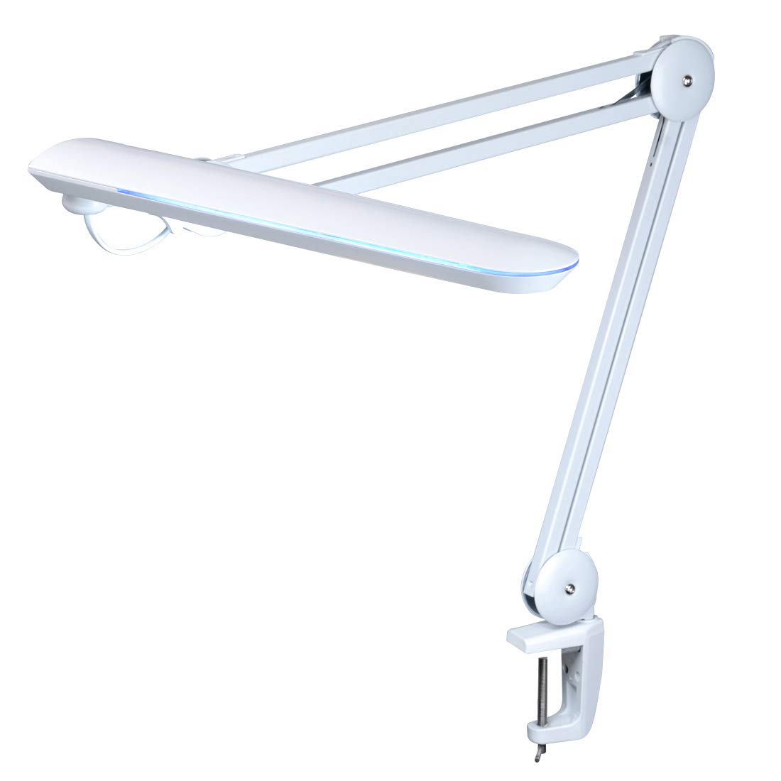 SEMPLIX LED Arbeits-Lampe weiß: (60 PCS LED, 4fach dimmbar) Mit Einer Tischklemme und Höhenverstellbarem Lampenarm