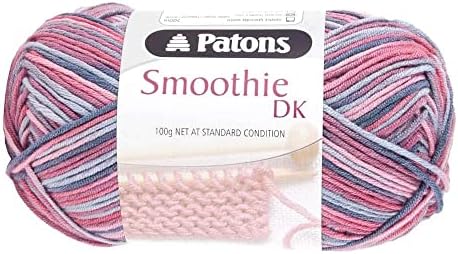 Patons Smoothie Double Kntting Yarn (DK) / 100g Balls and 100% Acrylic Machine Washable Yarn - 16 Colours in The Range - Colour 2102 - Blue Mix - 1 x 100g Ball