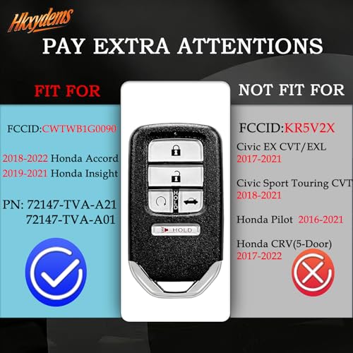 DIY Remote Key Fob Kit Replacement for Honda Accord 2018 2019 2020 2021 Insight 2019 2020 2021 Keyless Entry Remote Key with At Home DIY OBD Tool by Hkxydems - Image 3